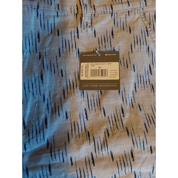 NWT Men's Eddie Bauer Short, Size 36 Gray & Blue - Picture 2 of 4